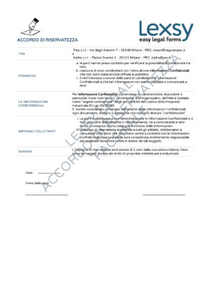 Accordo Riservatezza