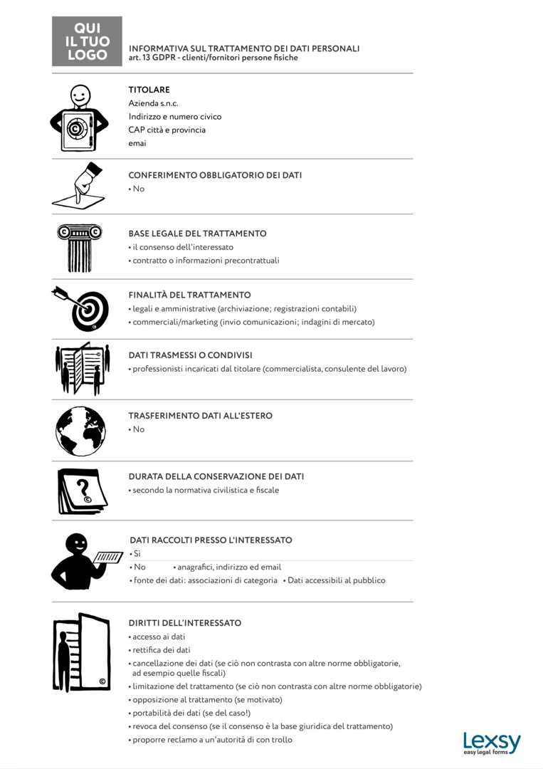 Esempio di documentazione legale semplificata Esempio di documentazione legale semplificata